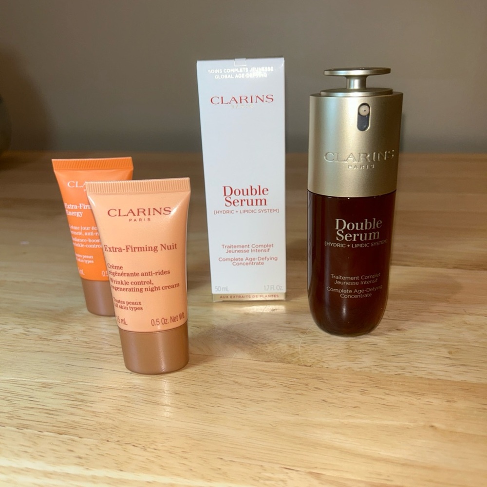NEW Clarins Double Serum Complete Age Defying Concentrate 50ml 1.7 Oz + Bonus